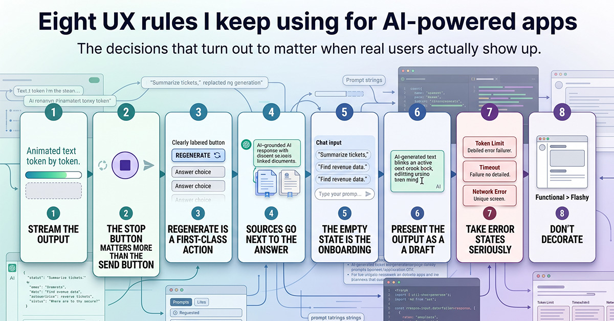Eight UX rules I keep using for AI-powered apps
